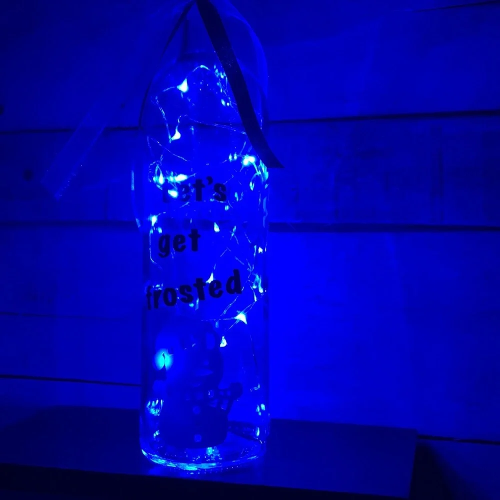 ‘Let’s Get Frosted’ Wine bottle lantern